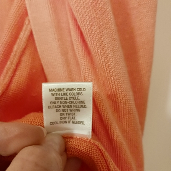 Roz & Ali Cardigan Orange Ombre Rayon Summer Sweater - Picture 5 of 9